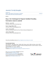 Stay or Go! Challenges for Hispanic Families Preceding Hurricanes: Lessons Learned