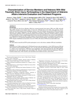 Characterization of Service Members and Veterans with Mild Traumatic Brain Injury Participating in the Department of Veterans Affairs Intensive Evaluation and Treatment Programs