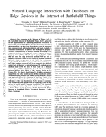 Natural Language Interaction with Databases on Edge Devices in the Internet of Battlefield Things