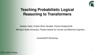 Teaching Probabilistic Logical Reasoning to Transformers