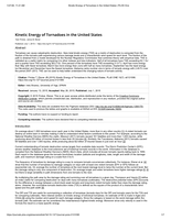 Kinetic Energy of Tornadoes in the United States