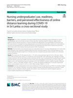 Nursing undergraduates’ use, readiness, barriers, and perceived effectiveness of online distance learning during COVID-19 in Sri Lanka: a cross-sectional study
