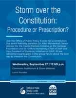 Storm over the Constitution: Procedure or Prescription?
