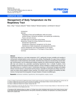 Management of Body Temperature via the Respiratory Tract