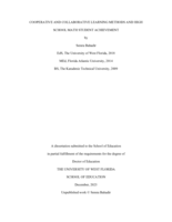 Cooperative and Collaborative Learning Methods and High School Math Student Achievement