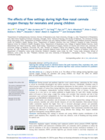 The effects of flow settings during high-flow nasal cannula oxygen therapy for neonates and young children