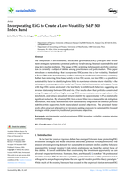 Academic Editors Incorporating ESG to Create a Low-Volatility S&P 500 Index Fund