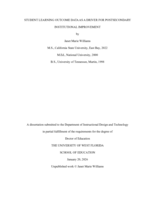 Student Learning Outcome Data as a Driver for Postsecondary Institutional Improvement