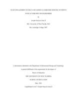 Staff Engagement in Self-Contained Classrooms Serving Students with Autism Spectrum Disorder