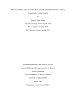 Self-Determination: teacher perception and use of instructional strategies to motivate