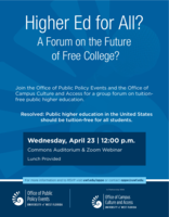 Higher Ed for All? A Forum on the Future of Free College