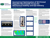 Geometrical Optimization of 3d-printed dippable microneedle arrays for mechanical stability and dye delivery
